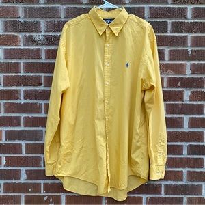 Ralph Lauren Botton Down men’s long sleeve yellow shirt size XL